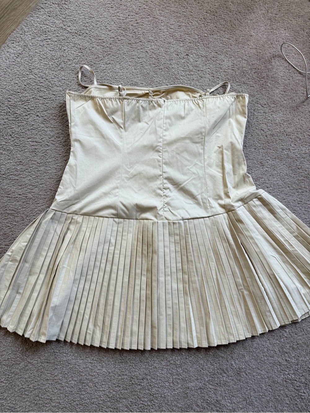 Fashion Nova Cream Pleated Corset Mini Dress - Picture 5 of 5
